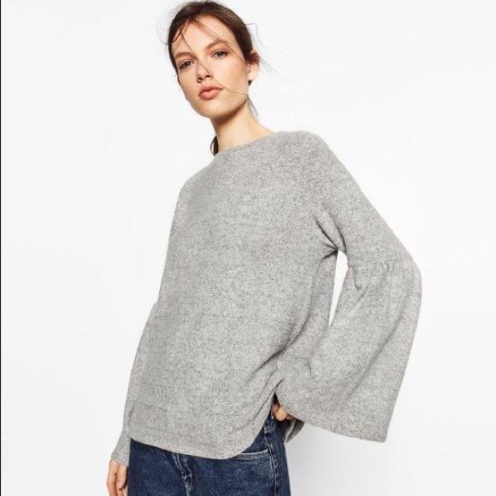 Zara Soft Touch Bell Sleeve Sweater S